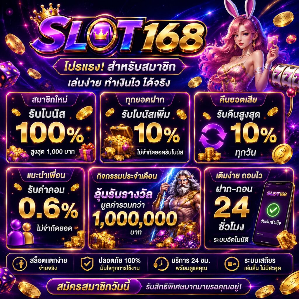 โปรโมชั่นและสิทธิพิเศษสำหรับสมาชิก slot168